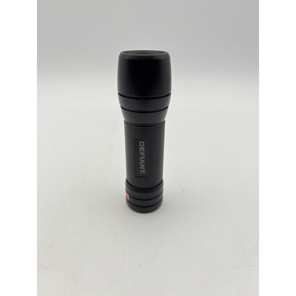 Defiant LED Aluminum Flashlight Black Tested Works Great. Very Bright.